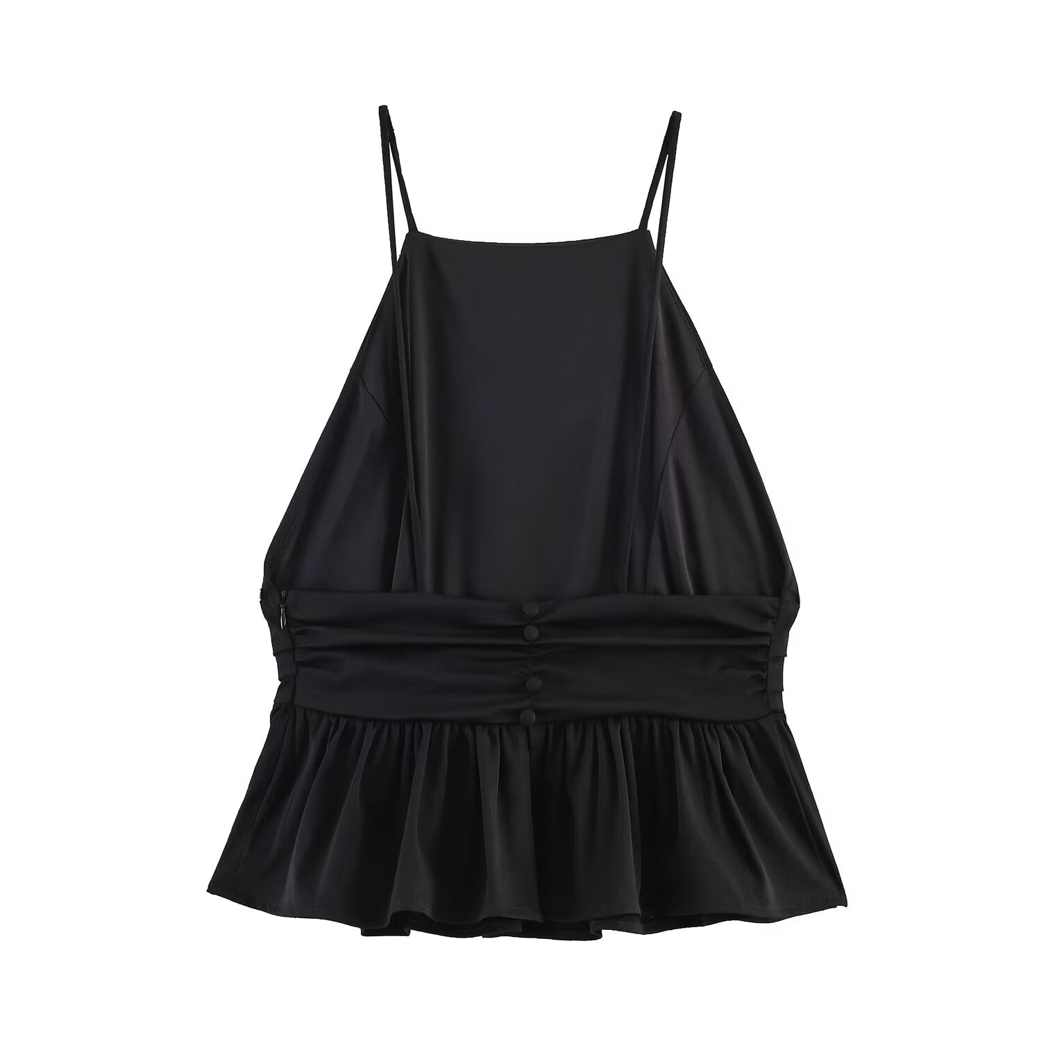 Waist Controlled Hanging Collar Backless Top