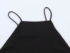 Waist Controlled Hanging Collar Backless Top