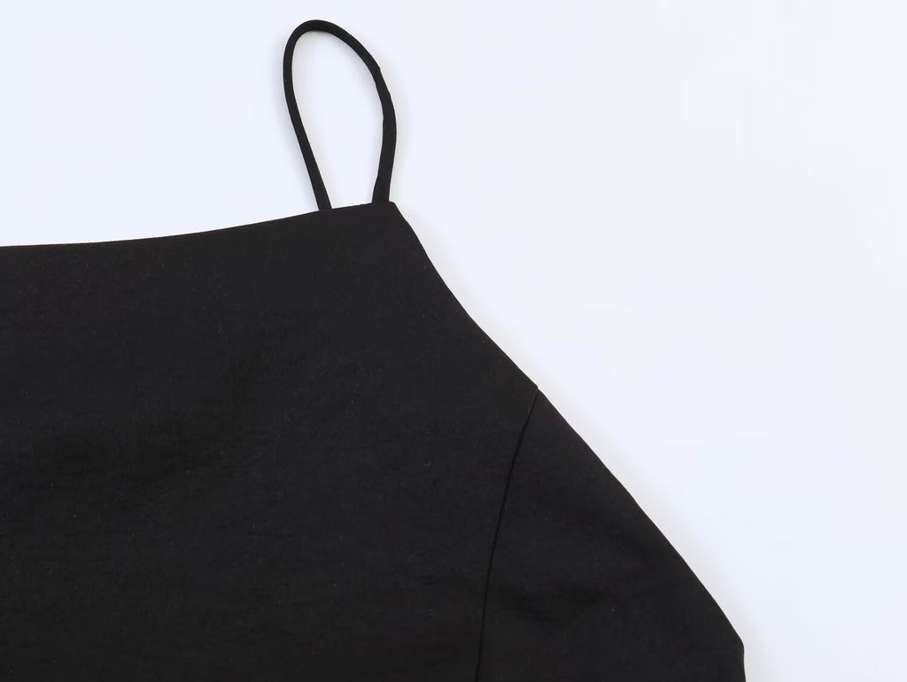 Waist Controlled Hanging Collar Backless Top
