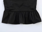 Waist Controlled Hanging Collar Backless Top