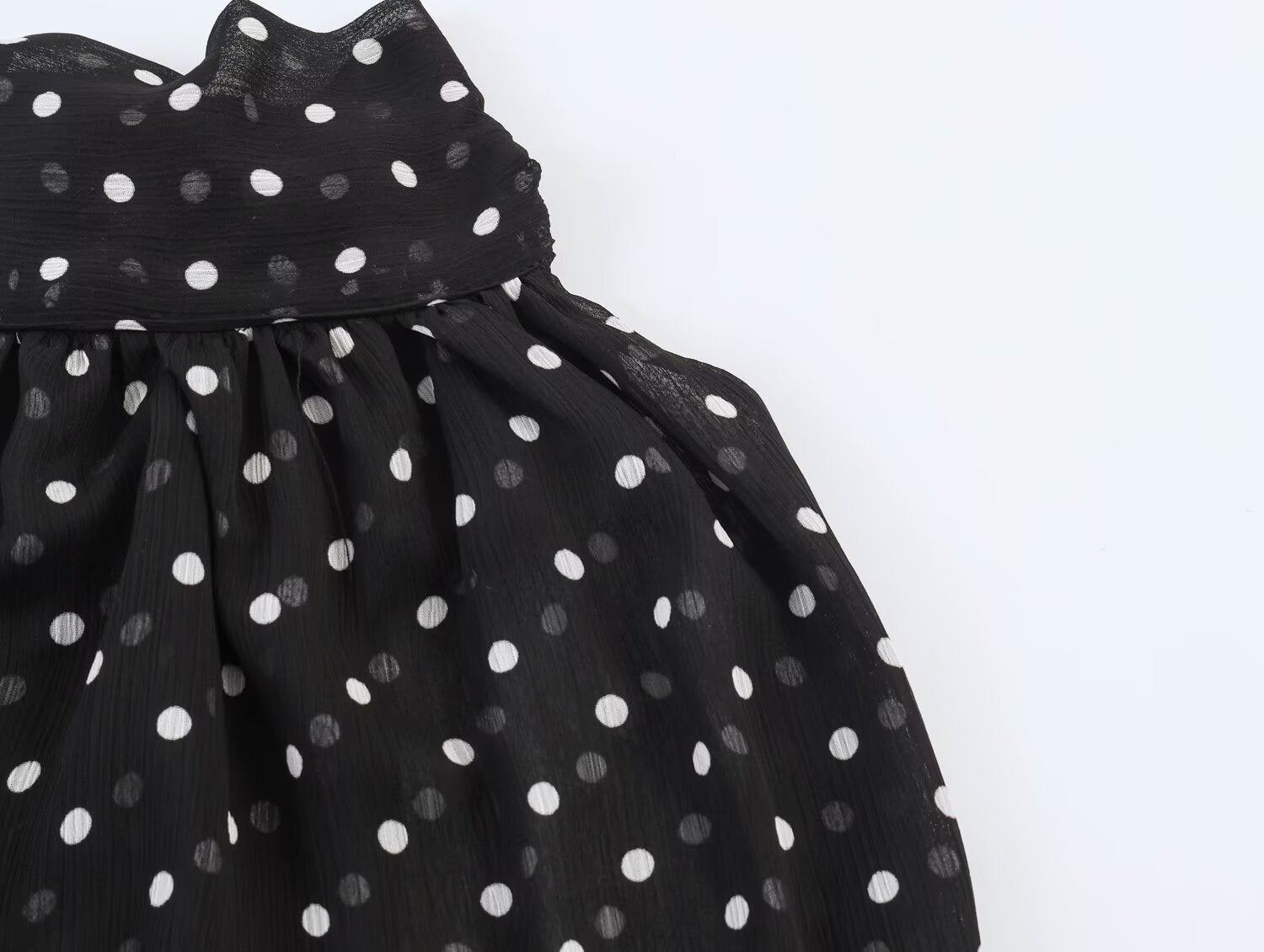 Women Clothing Summer Holiday Polka Dot Hanging Collar Top