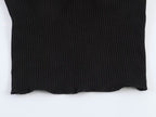 Women Clothing Summer Holiday Polka Dot Hanging Collar Top