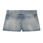 Women Clothing Denim Slim Vest Top with Belt Ripped Denim
