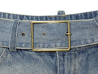 Women Clothing Denim Slim Vest Top with Belt Ripped Denim