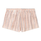 Women Clothing at Short Sleeve V neck Striped Laminated