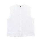Women Casual SL round Neck Hollow Out CO Embroidered Top