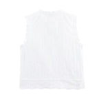 Women Casual SL round Neck Hollow Out CO Embroidered Top