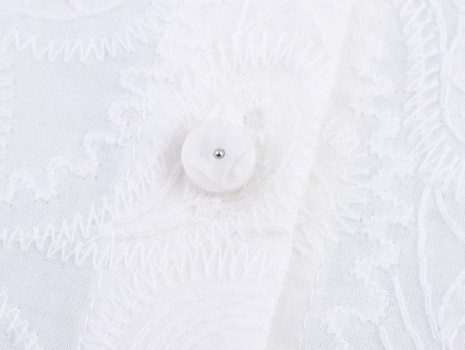 Women Casual SL round Neck Hollow Out CO Embroidered Top