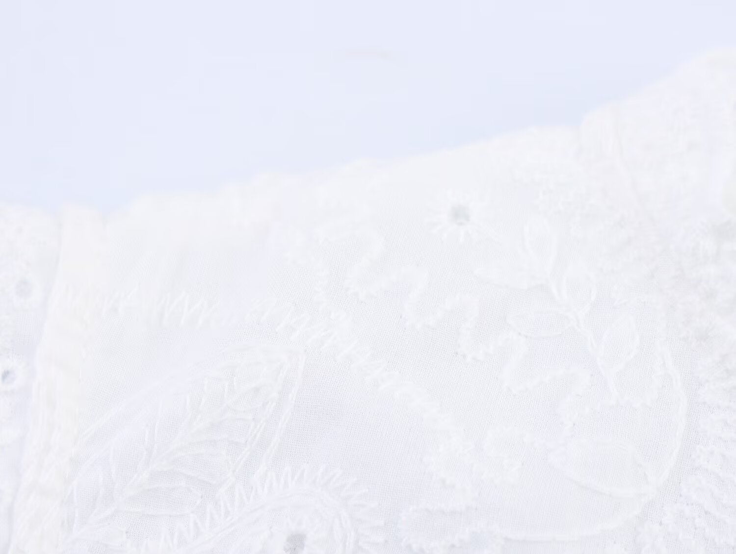Women Casual SL round Neck Hollow Out CO Embroidered Top