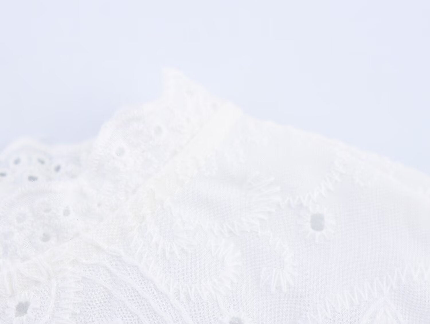 Women Casual SL round Neck Hollow Out CO Embroidered Top
