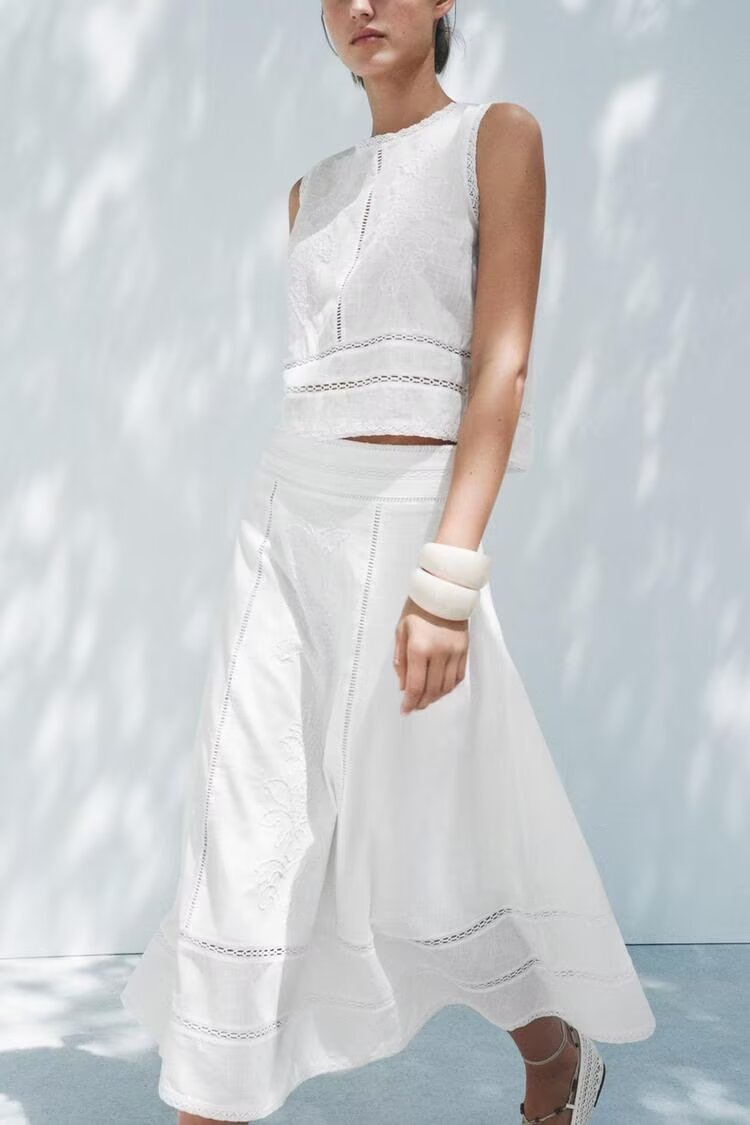 Summer Embroidery Top Series Embroidery Decoration Midi