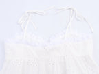 Summer Women Clothes Hollow Out CO Embroidered Solid Color