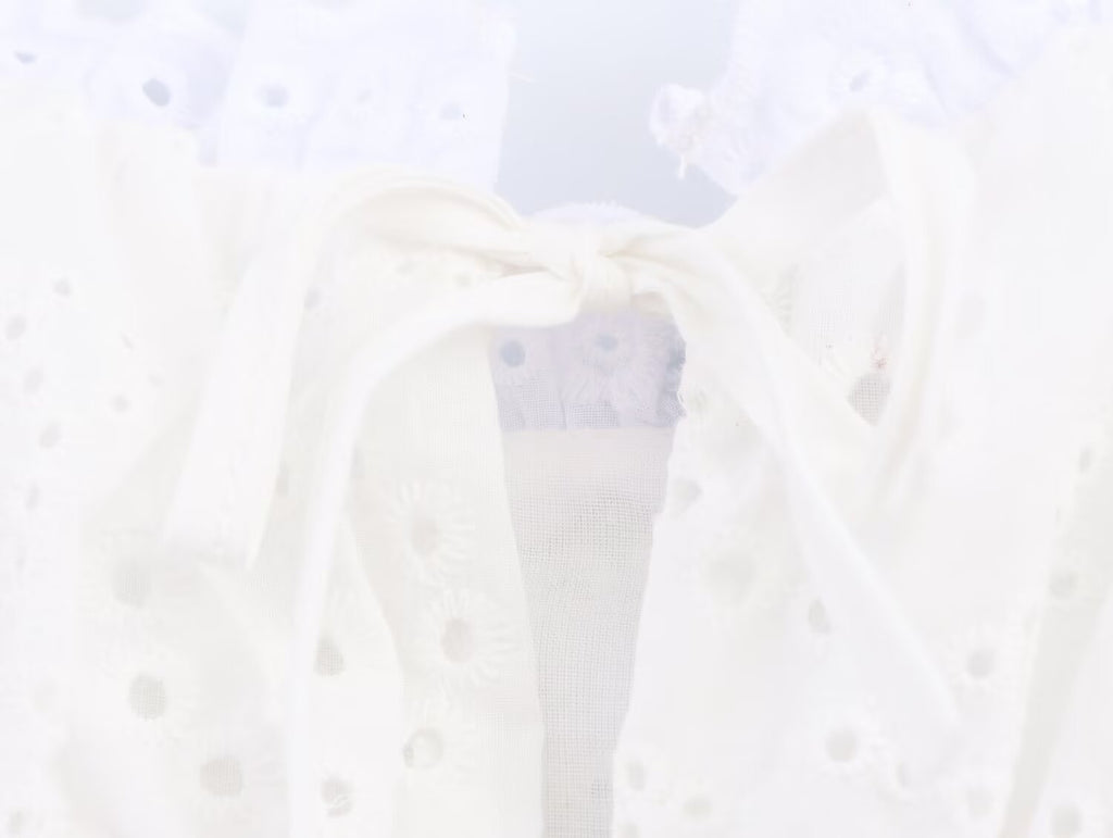 Summer Women Clothes Hollow Out CO Embroidered Solid Color