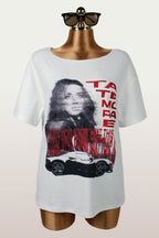 Women's Street Printing Diagonal Collar Short Sleeve Simple Niche Top T Shirt Women Clothing