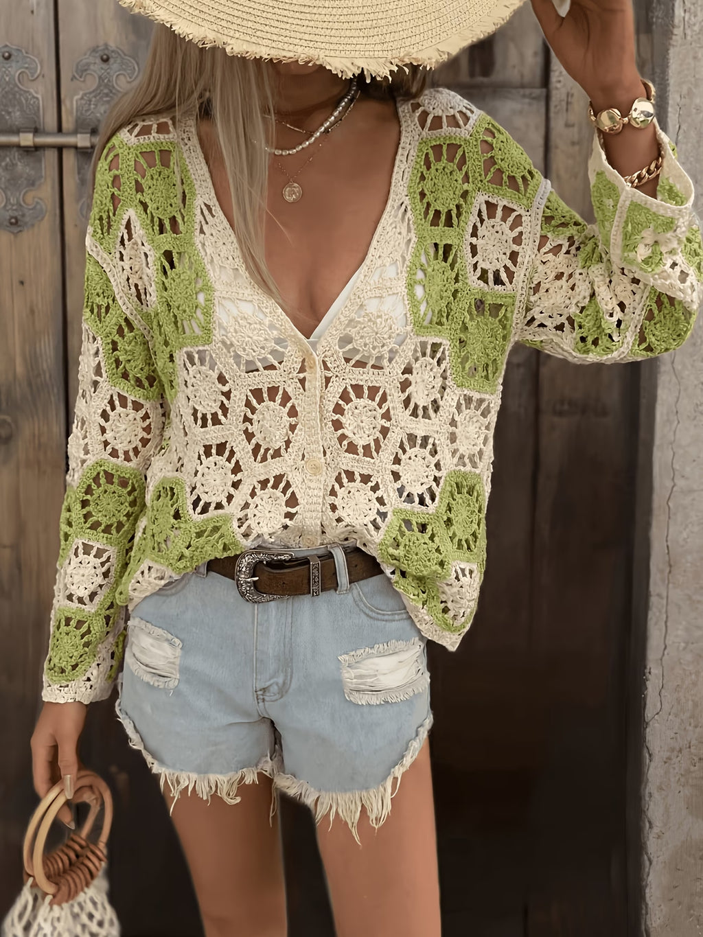 Women Summer Floral Knitted Cardigan