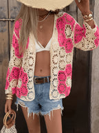 Women Summer Floral Knitted Cardigan