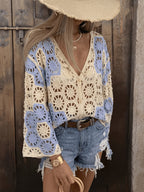 Women Summer Floral Knitted Cardigan
