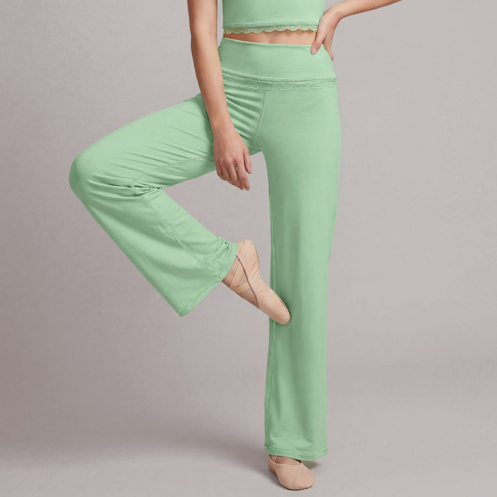 Lace Stitching Yoga Trousers Women Loose Drooping Running Sports Pilates Training Straight Fitness Trousers