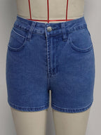 Sexy HW Denim Shorts Women Summer Retro Washed Slimming