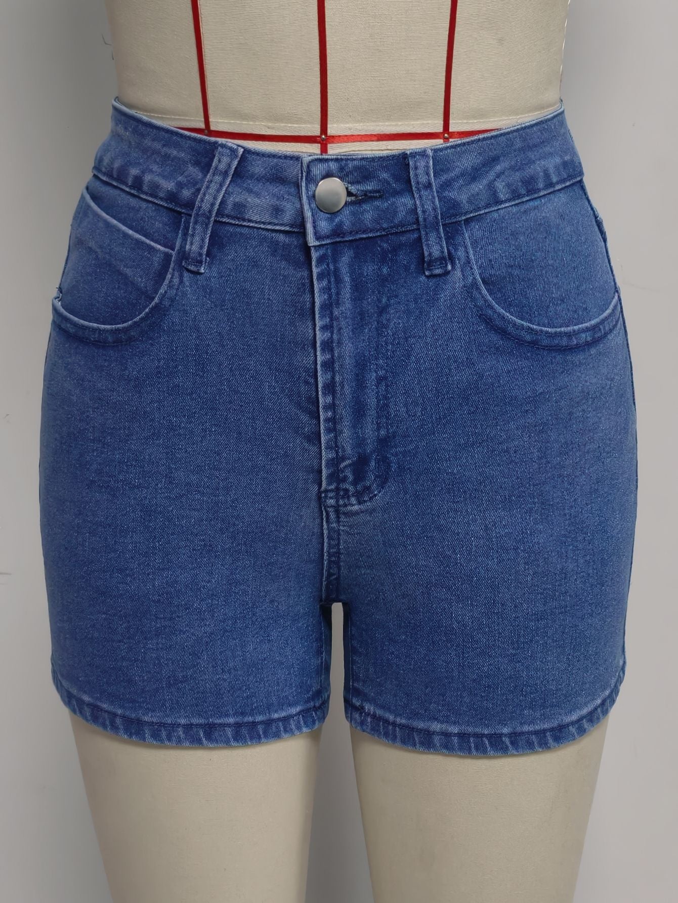 Sexy HW Denim Shorts Women Summer Retro Washed Slimming