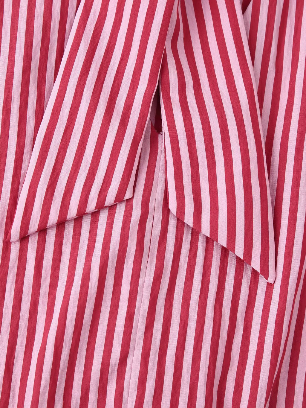 Women Clothing Summer Hem Bow Decoration V neck Striped Top
