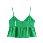 Women's Summer Sweet Linen Loose Short Strap Top