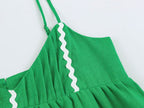 Women's Summer Sweet Linen Loose Short Strap Top