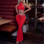 Waist Decorations Heavy Industry Light Luxury Rhinestone Belt Shining Full Diamond Waist Chain Pants Set