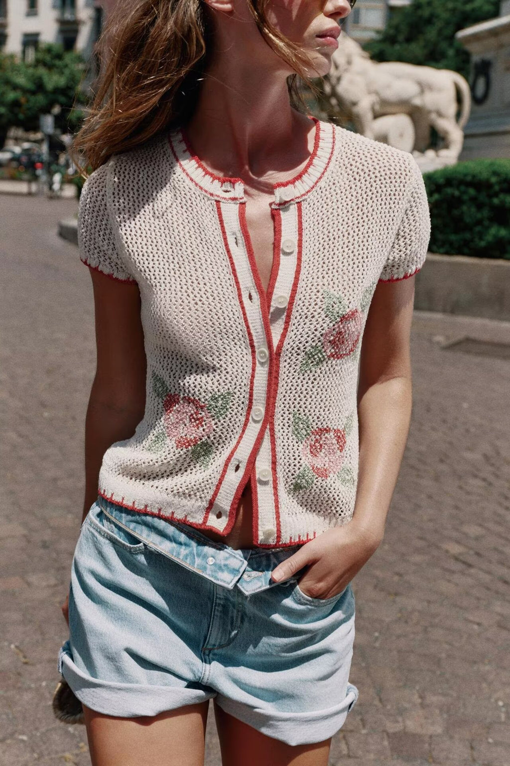 Summer Women Sweet Knitted Hollow Out CO Design