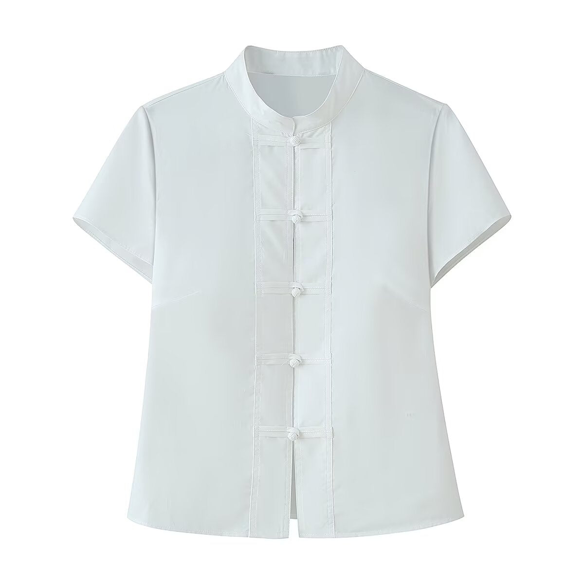 Summer Women Bends Hitches Ornament Poplin Shirt