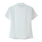 Summer Women Bends Hitches Ornament Poplin Shirt