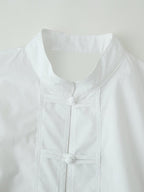 Summer Women Bends Hitches Ornament Poplin Shirt