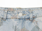Women Clothing Printed Curling Low Waist Loose Jeans