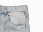Women Clothing Printed Curling Low Waist Loose Jeans