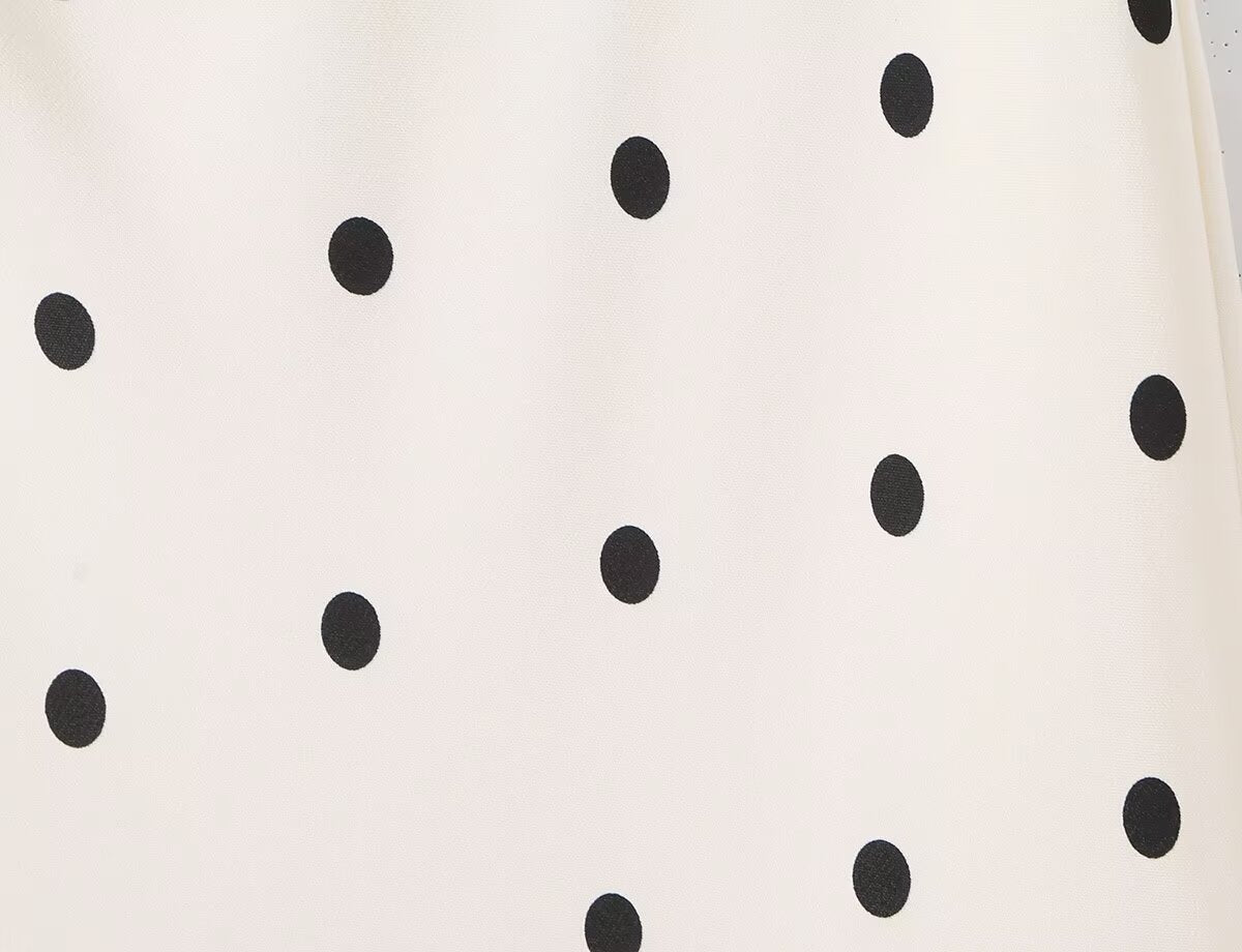 Spring Retro Office HW Cut Fishtail Hem Polka Dot Lace Skirt