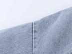 Women Clothing Stand Collar Denim Bomber Jacket