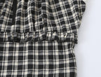 Women's Sweet Spicy Age Reducing Lace Square Collar Short Sleeve Shirt Women Summer Design Lace Up Fitted Waist Pleated Short Top