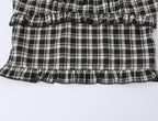 Women's Sweet Spicy Age Reducing Lace Square Collar Short Sleeve Shirt Women Summer Design Lace Up Fitted Waist Pleated Short Top