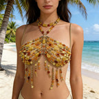 Colored Gemstone Bra Lingerie