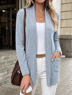 Autumn Winter Casual Pocket Long Sleeve Bottoming Cardigan