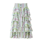 Women All Match Ball Decoration Multi Layer Cake Skirt Set