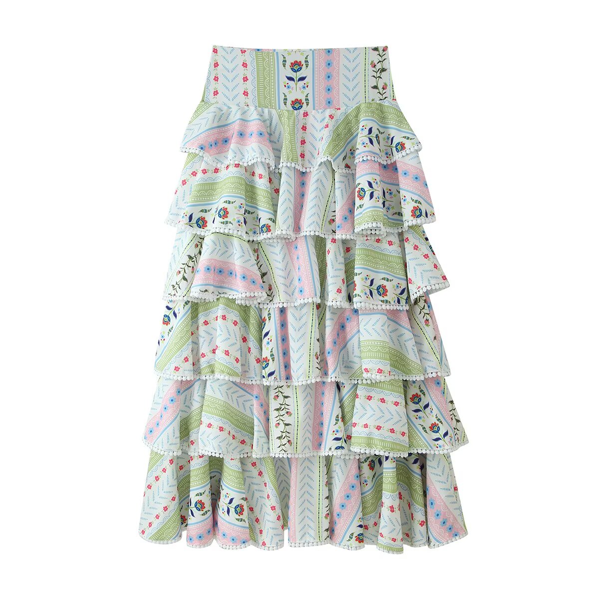 Women All Match Ball Decoration Multi Layer Cake Skirt Set