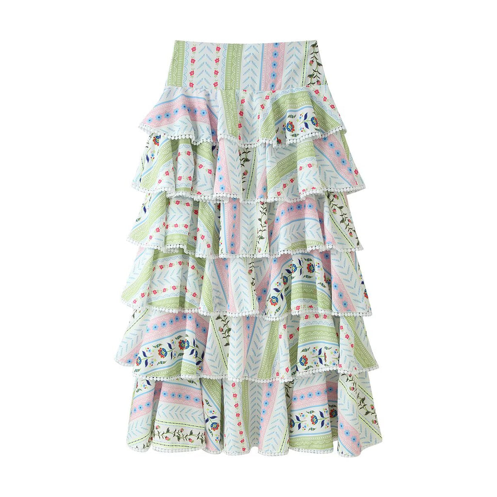 Women All Match Ball Decoration Multi Layer Cake Skirt Set