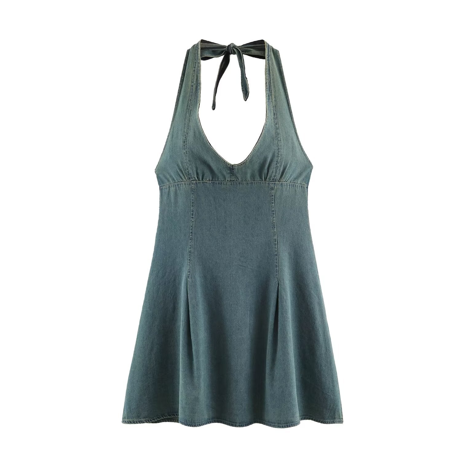 Women's Backless Denim Dress