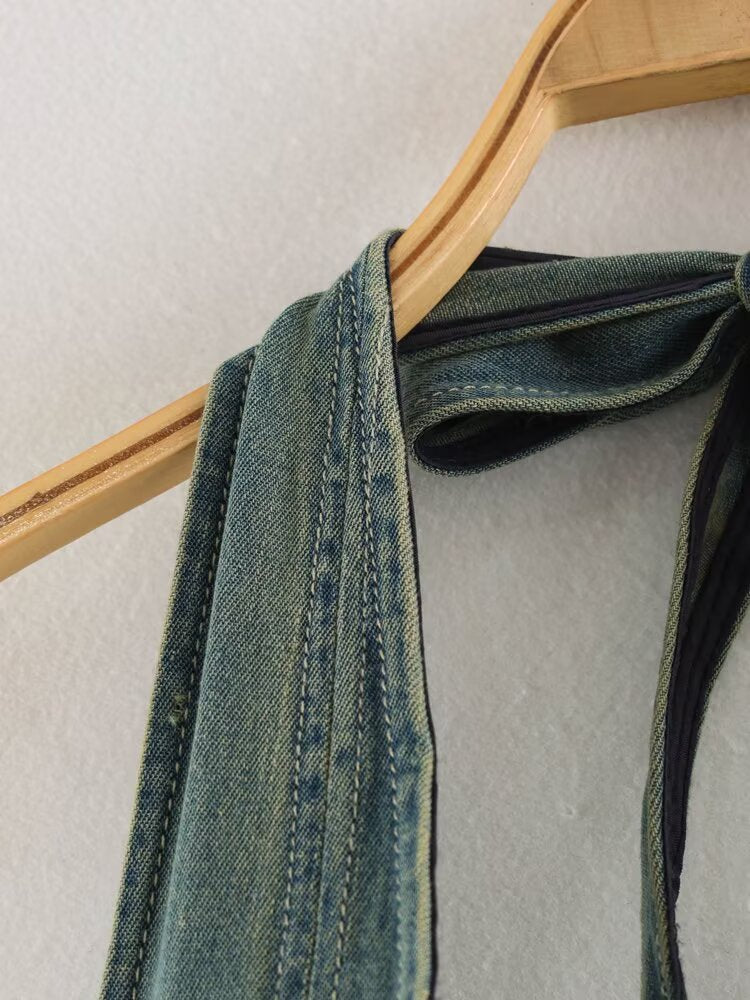 Women's Backless Denim Dress