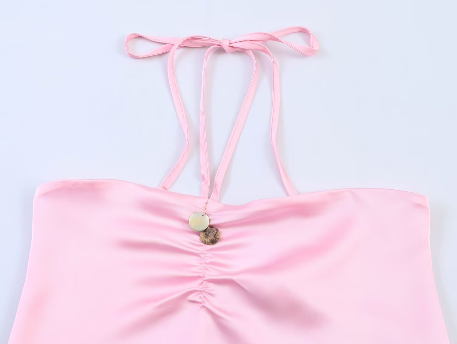 Women Clothing Summer off Shoulder Silk Satin Texture