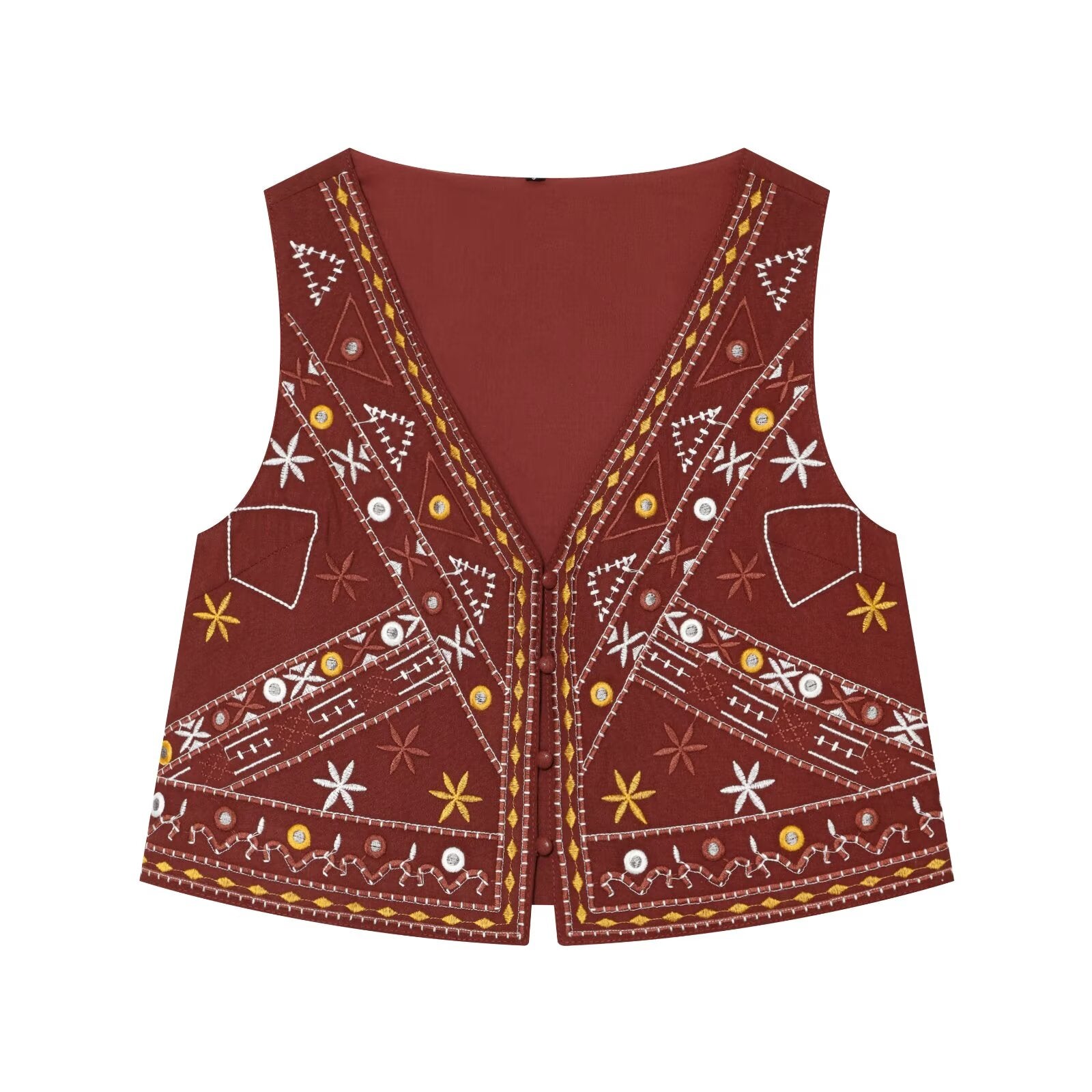 Summer Women Clothing Mirror Surface Result Embroidered Vest Shorts Sets