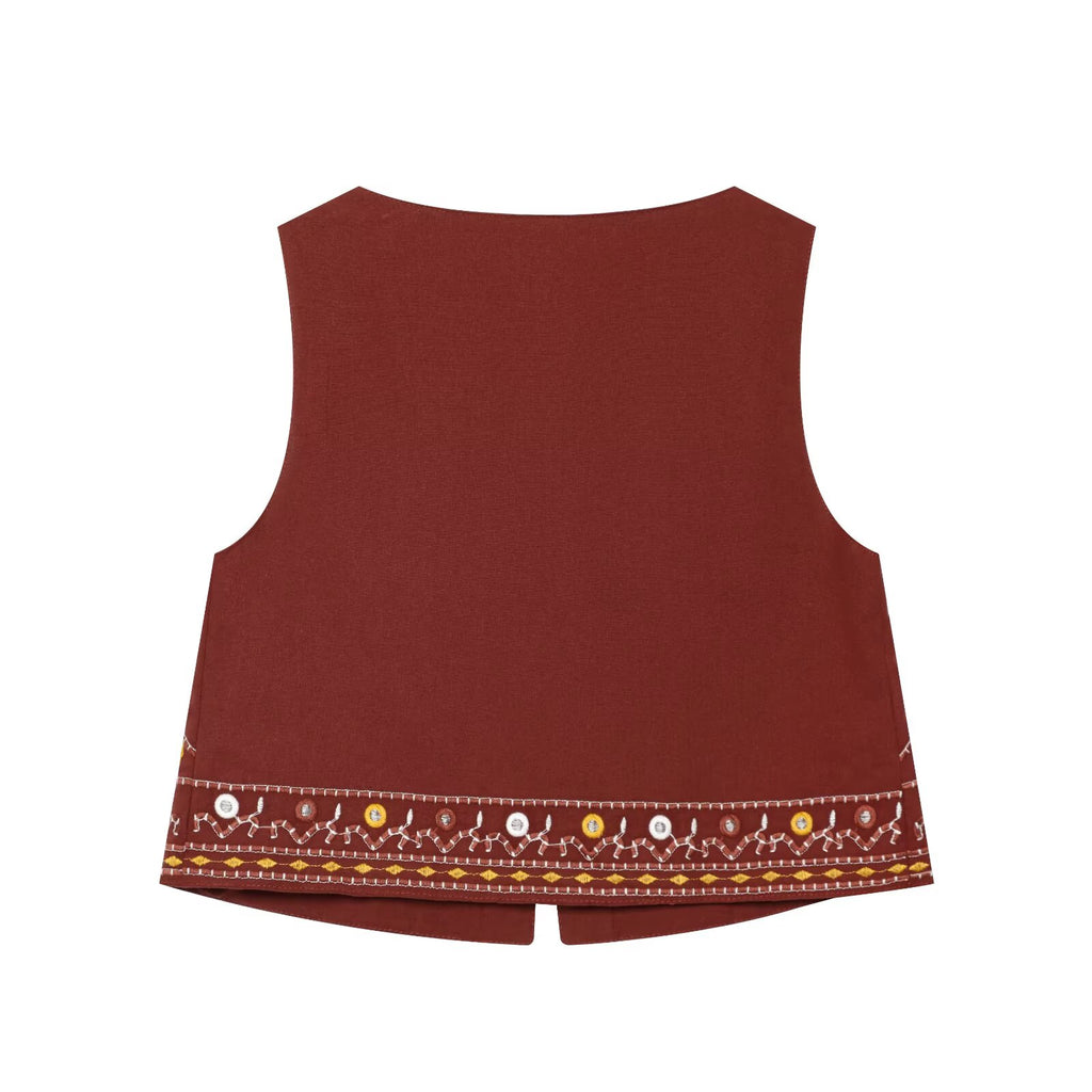 Summer Women Clothing Mirror Surface Result Embroidered Vest Shorts Sets