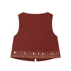 Summer Women Clothing Mirror Surface Result Embroidered Vest Shorts Sets
