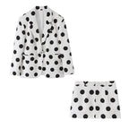 Women Big Polka Dot Metal Buckle Two Piece Sets